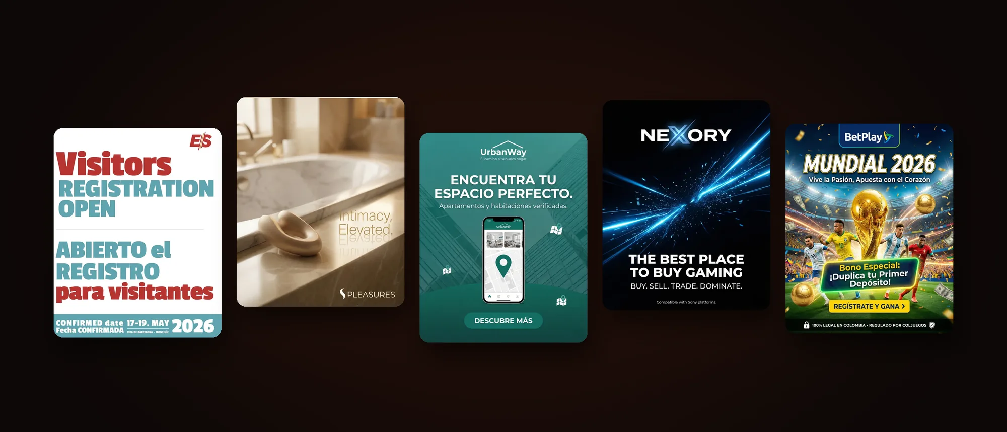 Una pieza de cada marca: EroSpain, Spleasure, UrbanWay, Nexory y BetPlay